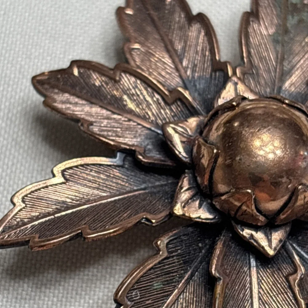 Mid Century Copper Flower Brooch Bell Trading Post Southwest